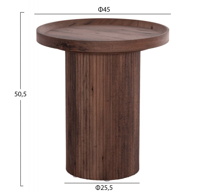 ΣΕΤ 2ΤΜΧ ΤΡΑΠΕΖΙΑ ΣΑΛΟΝΙΟΥ MARGON HM21084 MDF ΣΚΟΥΡΟ ΚΑΦΕ Φ80εκ & Φ45εκ