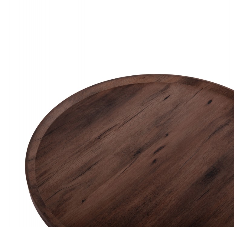 ΣΕΤ 2ΤΜΧ ΤΡΑΠΕΖΙΑ ΣΑΛΟΝΙΟΥ MARGON HM21084 MDF ΣΚΟΥΡΟ ΚΑΦΕ Φ80εκ & Φ45εκ