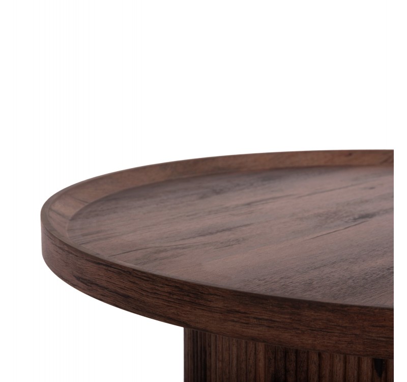 ΣΕΤ 2ΤΜΧ ΤΡΑΠΕΖΙΑ ΣΑΛΟΝΙΟΥ MARGON HM21084 MDF ΣΚΟΥΡΟ ΚΑΦΕ Φ80εκ & Φ45εκ