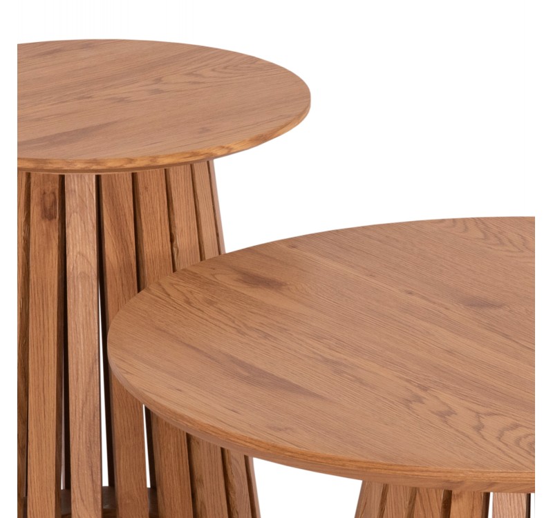 ΣΕΤ 2ΤΜΧ ΤΡΑΠΕΖΙΑ ΣΑΛΟΝΙΟΥ TALBERT HM21083 MDF ΦΥΣΙΚΟ ΞΥΛΟΥ Φ80εκ & Φ45εκ