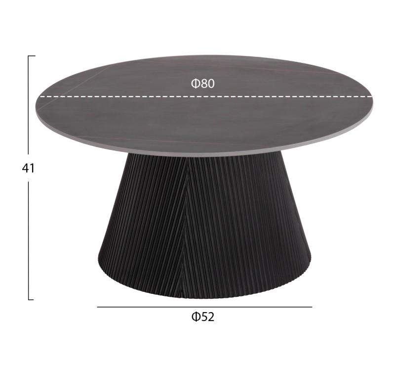 ΣΕΤ 2ΤΜΧ ΤΡΑΠΕΖΙΑ ΣΑΛΟΝΙΟΥ DUNCAN HM21081 MDF ΚΑΙ ΚΕΡΑΜΙΚΟ TOP Φ80εκ & Φ45εκ