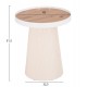 ΣΕΤ 2ΤΜΧ ΤΡΑΠΕΖΙΑ ΣΑΛΟΝΙΟΥ DUNCAN HM21082 MDF ΚΡΕΜ ΚΑΙ ΚΕΡΑΜΙΚΟ TOP Φ80εκ & Φ45εκ