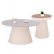 ΣΕΤ 2ΤΜΧ ΤΡΑΠΕΖΙΑ ΣΑΛΟΝΙΟΥ DUNCAN HM21082 MDF ΚΡΕΜ ΚΑΙ ΚΕΡΑΜΙΚΟ TOP Φ80εκ & Φ45εκ
