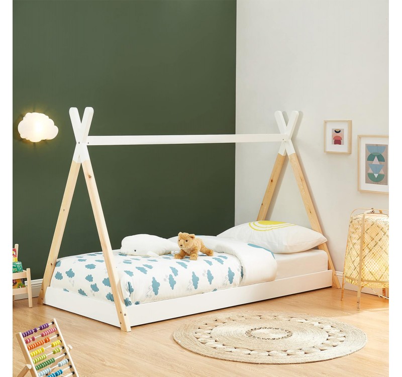 ΚΡΕΒΑΤΙ ΠΑΙΔΙΚΟ MUNK HM699.03 τ.MONTESSORI ΞΥΛΟ ΠΕΥΚΟΥ ΦΥΣΙΚΟ-ΛΕΥΚΟ- 190x90εκ