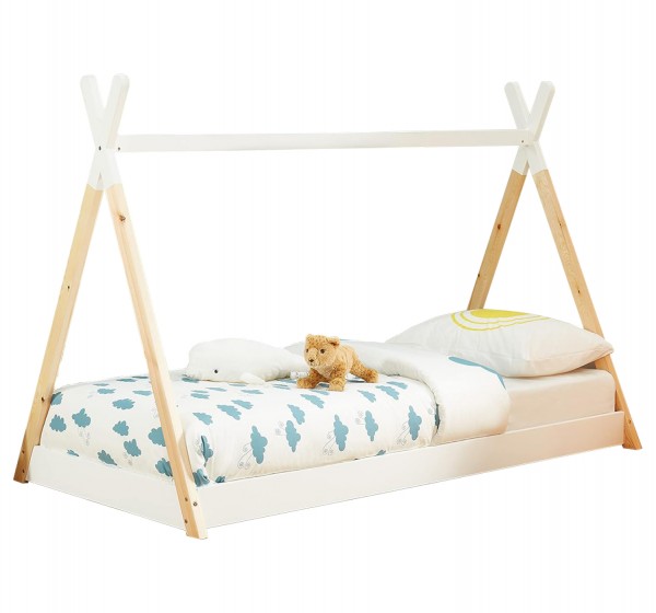 ΚΡΕΒΑΤΙ ΠΑΙΔΙΚΟ MUNK HM699.03 τ.MONTESSORI ΞΥΛΟ ΠΕΥΚΟΥ ΦΥΣΙΚΟ-ΛΕΥΚΟ- 190x90εκ