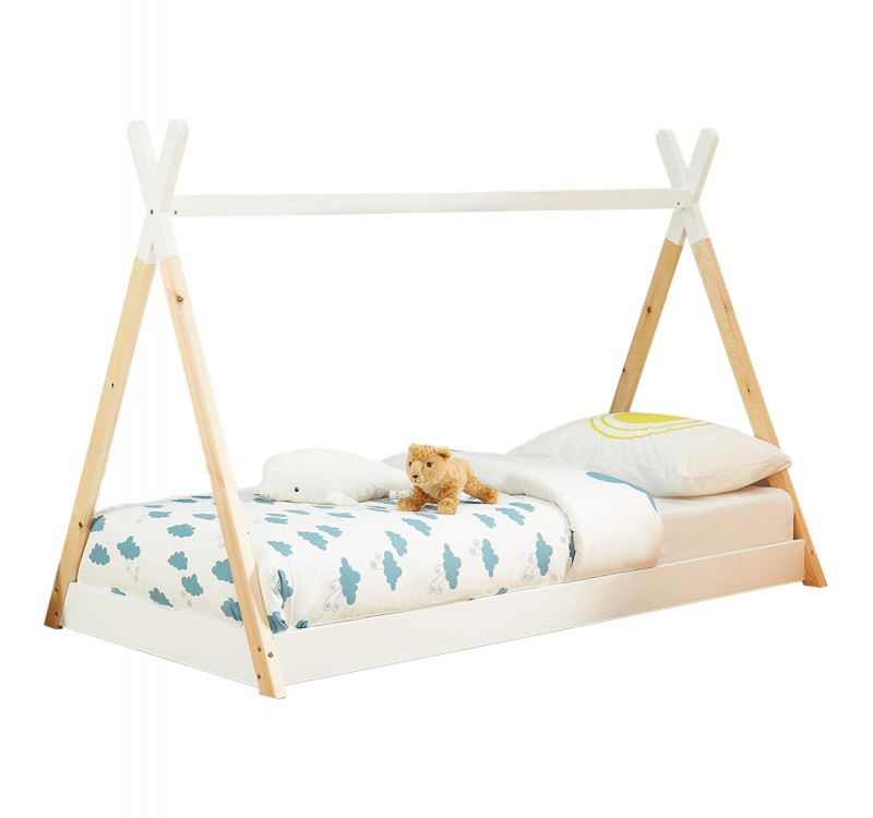 ΚΡΕΒΑΤΙ ΠΑΙΔΙΚΟ MUNK HM699.03 τ.MONTESSORI ΞΥΛΟ ΠΕΥΚΟΥ ΦΥΣΙΚΟ-ΛΕΥΚΟ- 190x90εκ