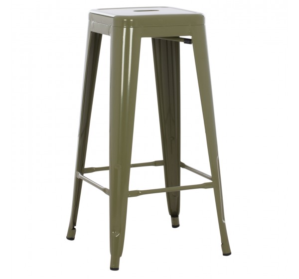 ΣΚΑΜΠΟ ΜΠΑΡ ΜΕΤΑΛΛΙΚΟ MELITA-PRO HM8642.43 ΣΕ DARK OLIVE 43x43x78Υεκ.