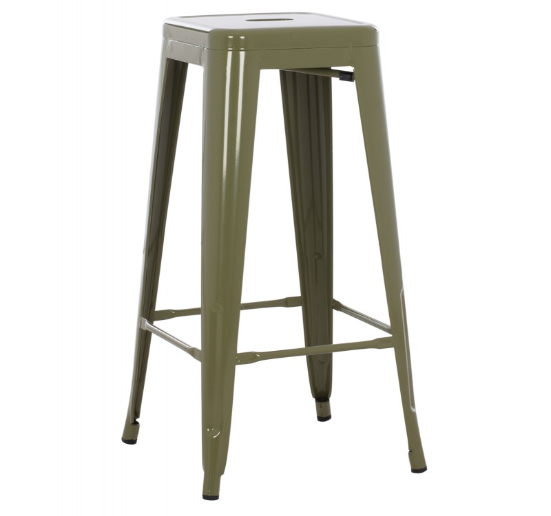 ΣΚΑΜΠΟ ΜΠΑΡ ΜΕΤΑΛΛΙΚΟ MELITA-PRO HM8642.43 ΣΕ DARK OLIVE 43x43x78Υεκ.