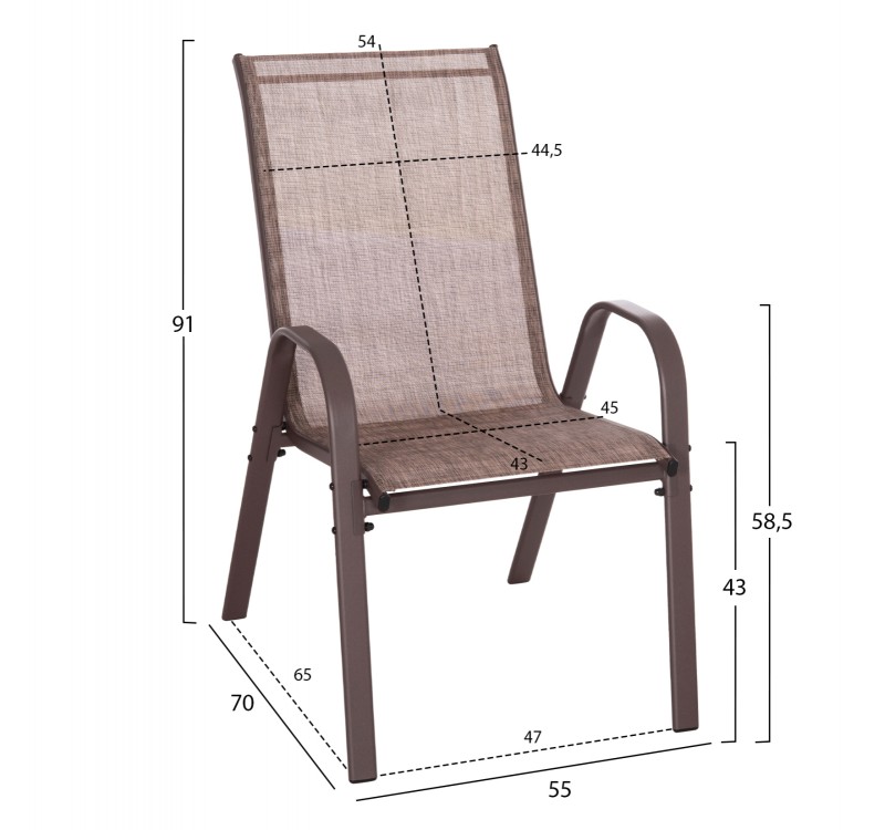 ΠΟΛΥΘΡΟΝΑ ΕΞ.ΧΩΡΟΥ LEON HM5000.42 ΜΕΤΑΛΛΙΚΗ ΚΑΦΕ K/D- ΣΕΤ 4 ΤΜΧ-55x70x91Υεκ.