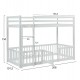 ΠΑΙΔΙΚΗ ΚΟΥΚΕΤΑ τ.MONTESSORI ΜΕ ΠΑΡΚΑΚΙ PLAYKID HM703.03 ΞΥΛΟ ΠΕΥΚΟΥ ΛΕΥΚΟ ΓΙΑ 190x90εκ