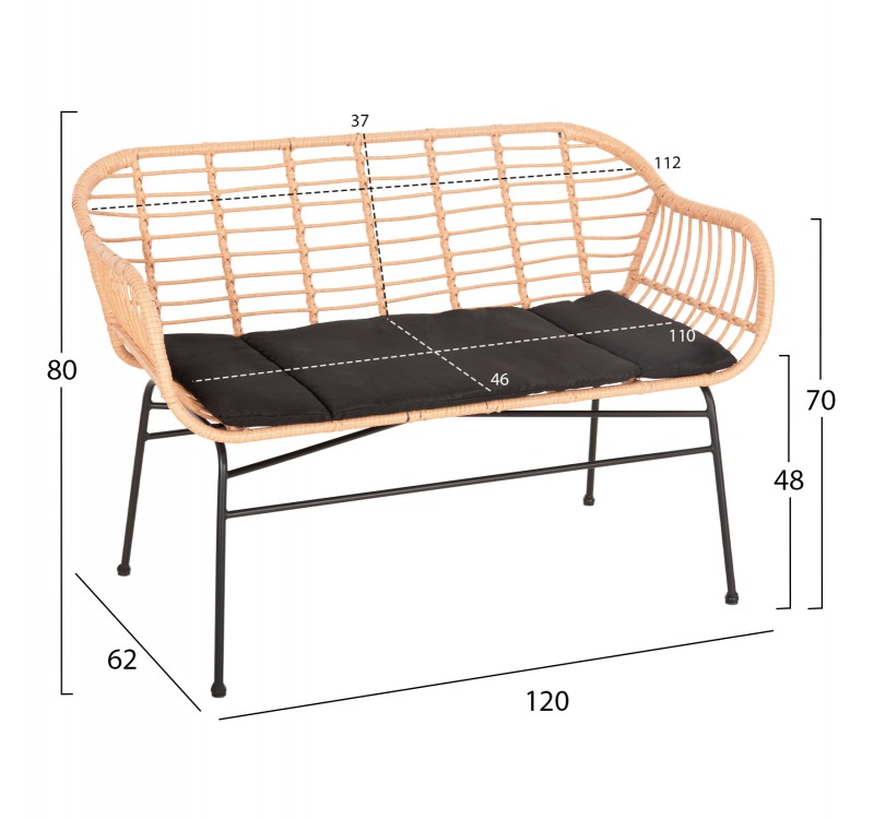 ΣΕΤ ΣΑΛΟΝΙ ΕΞΩΤΕΡΙΚΟΥ ΧΩΡΟΥ 4ΤΜΧ ALLEGRA HM21052 WICKER-ΜΕΤΑΛΛΟ