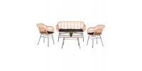 ΣΕΤ ΣΑΛΟΝΙ ΕΞΩΤΕΡΙΚΟΥ ΧΩΡΟΥ 4ΤΜΧ ALLEGRA HM21052 WICKER-ΜΕΤΑΛΛΟ