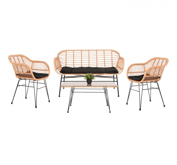 ΣΕΤ ΣΑΛΟΝΙ ΕΞΩΤΕΡΙΚΟΥ ΧΩΡΟΥ 4ΤΜΧ ALLEGRA HM21052 WICKER-ΜΕΤΑΛΛΟ