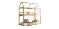 ΠΑΙΔΙΚΗ ΚΟΥΚΕΤΑ ΣΠΙΤΑΚΙ τ.MONTESSORI HOOD HM705.01 ΞΥΛΟ ΠΕΥΚΟΥ ΣΕ ΦΥΣΙΚΟ-ΣΤΡΩΜΑΤΑ 190x90εκ
