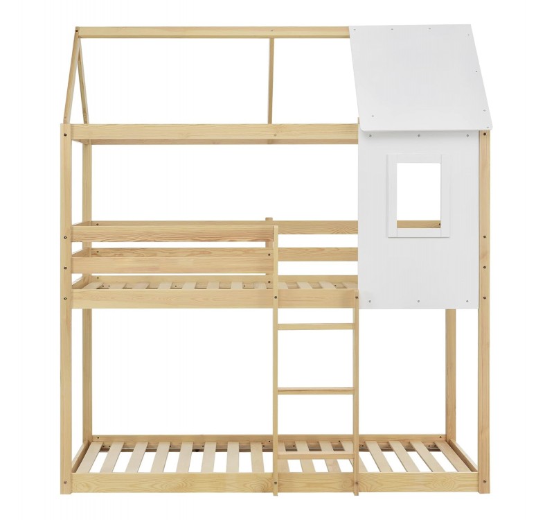 ΠΑΙΔΙΚΗ ΚΟΥΚΕΤΑ ΣΠΙΤΑΚΙ τ.MONTESSORI HOOD HM705.01 ΞΥΛΟ ΠΕΥΚΟΥ ΣΕ ΦΥΣΙΚΟ-ΣΤΡΩΜΑΤΑ 190x90εκ