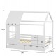 ΠΑΙΔΙΚΟ ΚΡΕΒΑΤΙ τ.MONTESSORI ΜΕ ΣΥΡΤΑΡΙΑ DOMER HM710.03 ΞΥΛΟ ΠΕΥΚΟΥ ΛΕΥΚΟ-ΣΤΡΩΜΑ 90x190εκ