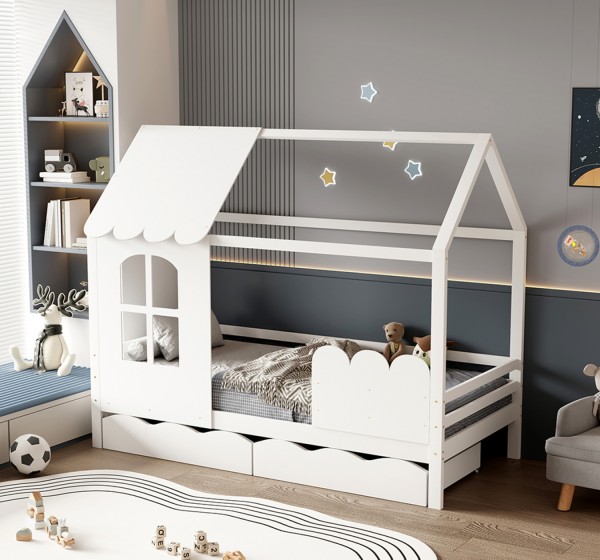 ΠΑΙΔΙΚΟ ΚΡΕΒΑΤΙ τ.MONTESSORI ΜΕ ΣΥΡΤΑΡΙΑ DOMER HM710.03 ΞΥΛΟ ΠΕΥΚΟΥ ΛΕΥΚΟ-ΣΤΡΩΜΑ 90x190εκ