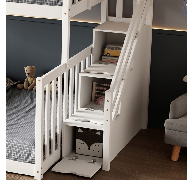 ΠΑΙΔΙΚH ΚΟΥΚΕΤΑ τ.MONTESSORI BEAMER HM711.03 ΞΥΛΟ ΠΕΥΚΟΥ ΣΕ ΛΕΥΚΟ-ΣΤΡΩΜΑΤΑ 90-140x190εκ