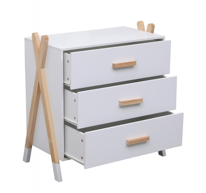 ΣΥΡΤΑΡΙΕΡΑ ΠΑΙΔΙΚH PASCHAL HM2493.03 ΜΕΛΑΜΙΝΗ-ΞΥΛΟ ΠΕΥΚΟΥ 76x40x80.5Υεκ