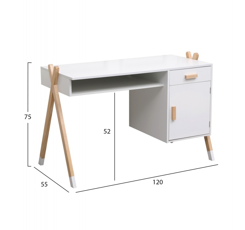 ΓΡΑΦΕΙΟ ΠΑΙΔΙΚΟ PASCHAL HM2496.03 ΜΕΛΑΜΙΝΗ-ΞΥΛΟ ΠΕΥΚΟΥ 120x55x75Υεκ