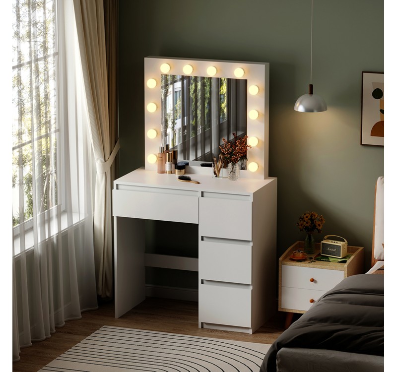 ΤΟΥΑΛΕΤΑ ΜΕ ΦΩΤΙΣΜΟ LED & ΣΥΡΤΑΡΙΑ KEITLIN HM2499.03 ΜΕΛΑΜΙΝΗ ΣΕ ΛΕΥΚΟ 80x40x140Υεκ.