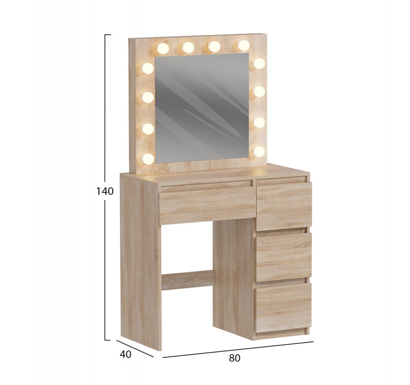 ΤΟΥΑΛΕΤΑ ΜΕ ΦΩΤΙΣΜΟ LED & ΣΥΡΤΑΡΙΑ KEITLIN HM2499.01 ΜΕΛΑΜΙΝΗ ΣΕ SONAMA 80x40x140Υεκ