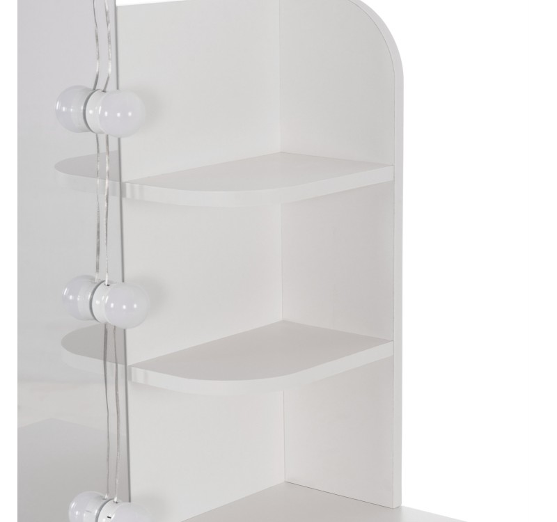 ΤΟΥΑΛΕΤΑ ΜΕ ΦΩΤΙΣΜΟ LED-ΡΑΦΙΑ-ΣΥΡΤΑΡΙΑ LAURYN HM2502.03 ΛΕΥΚΟ 108x40x140Υεκ