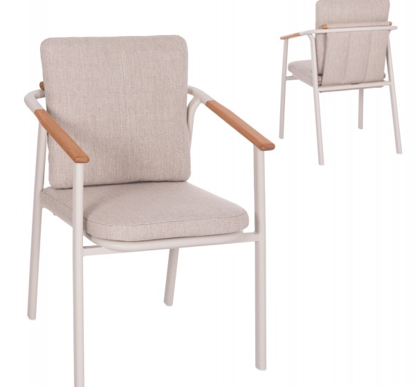 ΠΟΛΥΘΡΟΝΑ ΑΛΟΥΜΙΝΙΟΥ SENTI HM6204.02 ΣΚΕΛΕΤΟΣ ΚΡΕΜ & OLEFIN ΜΠΕΖ 60x55.5x90Υεκ