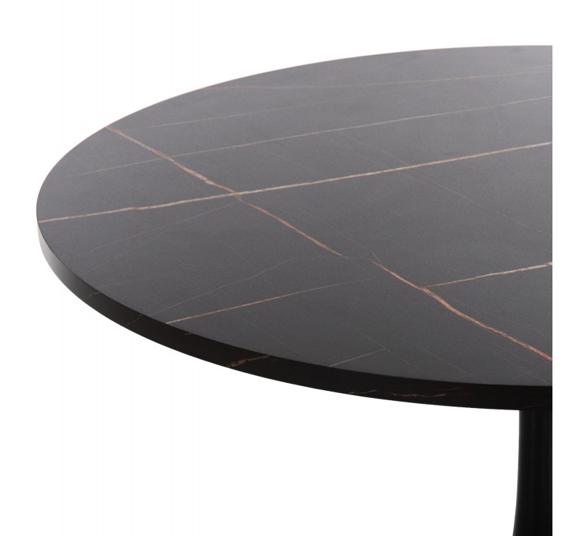 ΤΡΑΠΕΖΙ ΤΡΑΠΕΖΑΡΙΑΣ ROLLO HM9421.12 ΣΤΡΟΓΓΥΛΟ BLACK MARBLE Φ90x74Υεκ.