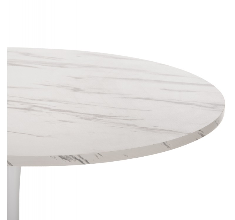 ΤΡΑΠΕΖΙ ΤΡΑΠΕΖΑΡΙΑΣ ROLLO HM9422.11 ΣΤΡΟΓΓΥΛΟ WHITE MARBLE Φ120x74Yεκ.