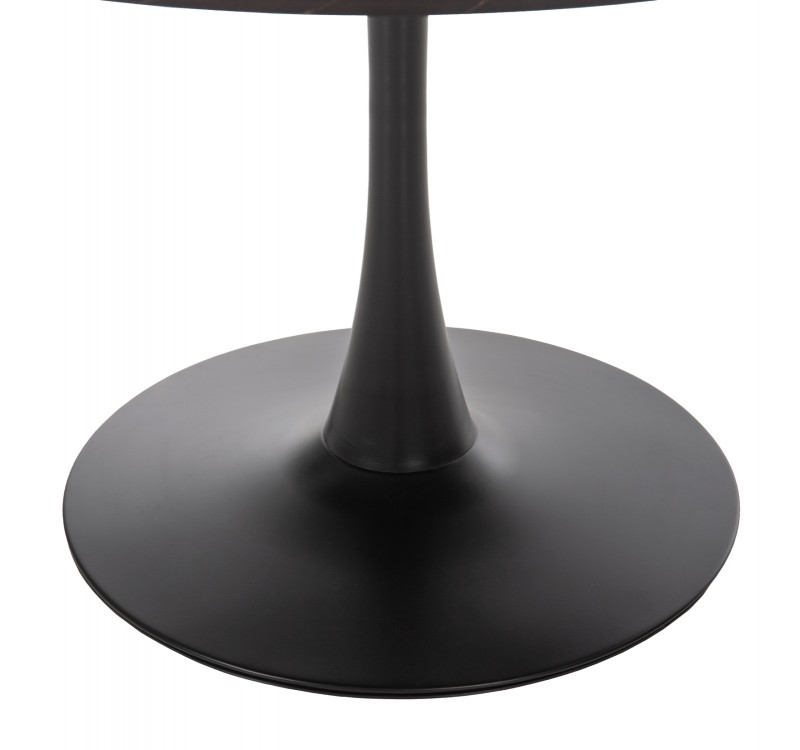ΤΡΑΠΕΖΙ ΤΡΑΠΕΖΑΡΙΑΣ ROLLO HM9422.12 ΣΤΡΟΓΓΥΛΟ BLACK MARBLE Φ120x74Yεκ.