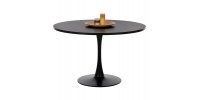 ΤΡΑΠΕΖΙ ΤΡΑΠΕΖΑΡΙΑΣ ROLLO HM9422.12 ΣΤΡΟΓΓΥΛΟ BLACK MARBLE Φ120x74Yεκ.