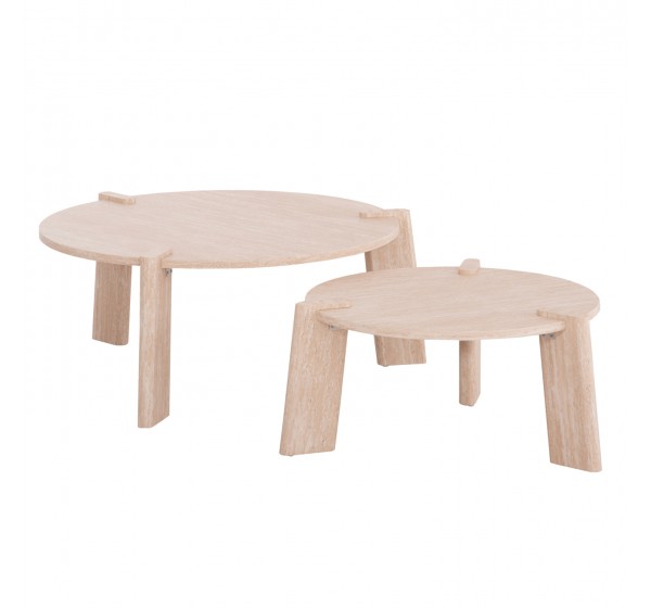 ΣΕΤ 2ΤΜΧ ΤΡΑΠΕΖΙΑ ΣΑΛΟΝΙΟΥ EQUIL HM9943.01 MDF ΜΕ ΜΕΛΑΜΙΝΗ-ΦΥΣΙΚΟ 66x66εκ + 87x87εκ