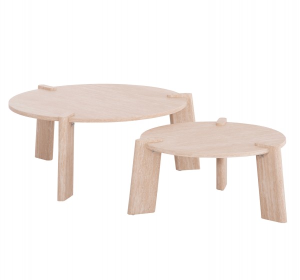 ΣΕΤ 2ΤΜΧ ΤΡΑΠΕΖΙΑ ΣΑΛΟΝΙΟΥ EQUIL HM9943.01 MDF ΜΕ ΜΕΛΑΜΙΝΗ-ΦΥΣΙΚΟ 66x66εκ + 87x87εκ
