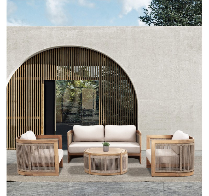 ΣΕΤ ΣΑΛΟΝΙ ΕΞ.ΧΩΡΟΥ 4ΤΜΧ ΣΕΙΡΑ ODYSSEY ΗΜ6264 ΞΥΛΟ ΑΚΑΚΙΑΣ-ΣΧΟΙΝΙ-ΜΠΕΖ ΥΦΑΣΜΑ