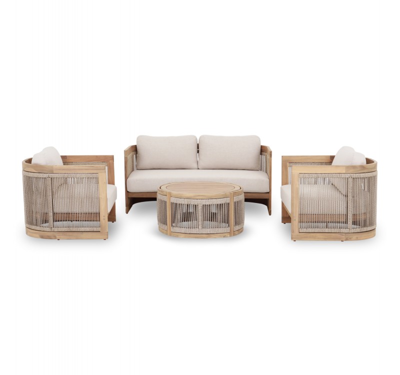 ΣΕΤ ΣΑΛΟΝΙ ΕΞ.ΧΩΡΟΥ 4ΤΜΧ ΣΕΙΡΑ ODYSSEY ΗΜ6264 ΞΥΛΟ ΑΚΑΚΙΑΣ-ΣΧΟΙΝΙ-ΜΠΕΖ ΥΦΑΣΜΑ