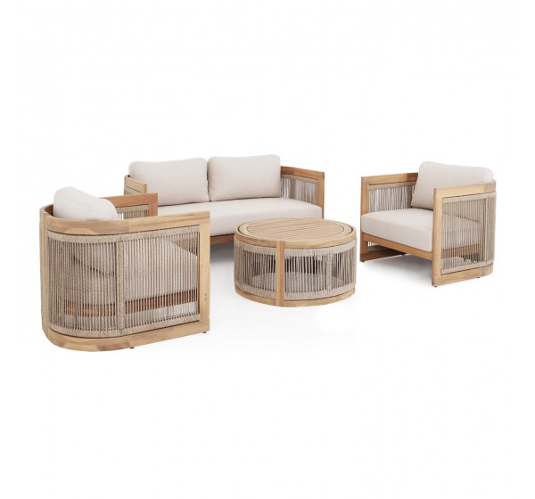 ΣΕΤ ΣΑΛΟΝΙ ΕΞ.ΧΩΡΟΥ 4ΤΜΧ ΣΕΙΡΑ ODYSSEY ΗΜ6264 ΞΥΛΟ ΑΚΑΚΙΑΣ-ΣΧΟΙΝΙ-ΜΠΕΖ ΥΦΑΣΜΑ