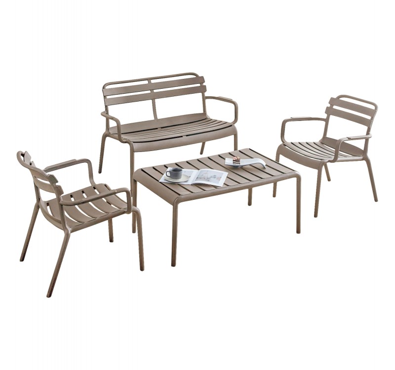 ΣΕΤ ΣΑΛΟΝΙ ΕΞΩΤΕΡΙΚΟΥ ΧΩΡΟΥ 4ΤΜΧ KORVER HM21096.04 ΠΟΛΥΠΡΟΠΥΛΕΝΙΟ ΚΑΠΟΥΤΣΙΝΟ