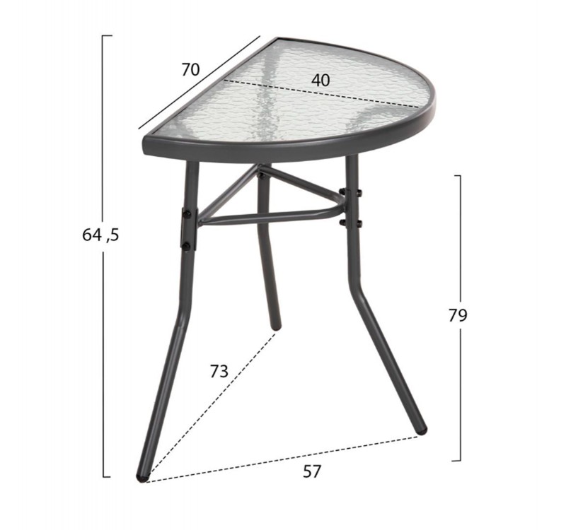 ΣΕΤ ΕΞΩΤ.ΧΩΡΟΥ 3ΤΜΧ LAURA HM21112 ΤΡΑΠΕΖΙ ΗΜΙΚΥΚΛΙΚΟ & 2 ΠΟΛΥΘΡΟΝΕΣ- ΓΚΡΙ