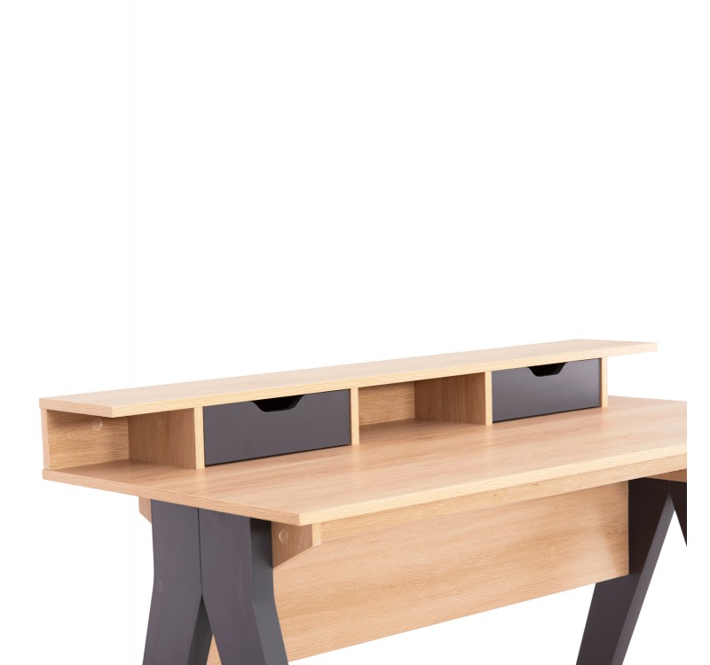 ΓΡΑΦΕΙΟ REXIN HM18290 ΜΕΛΑΜΙΝΗ ΣΕ SONAMA-ΓΚΡΙ 120x19-59x75-85,5ΥΥεκ.