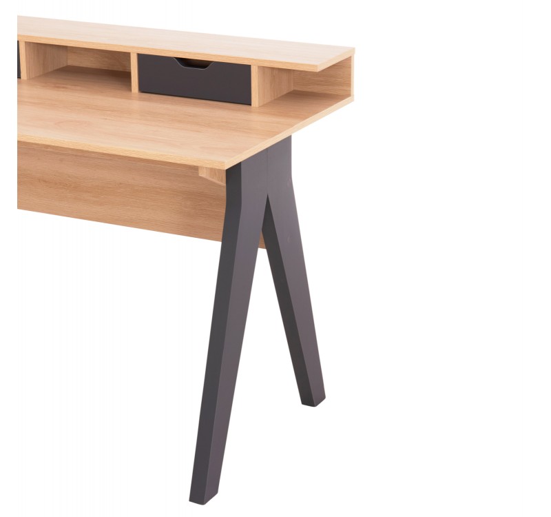 ΓΡΑΦΕΙΟ REXIN HM18290 ΜΕΛΑΜΙΝΗ ΣΕ SONAMA-ΓΚΡΙ 120x19-59x75-85,5ΥΥεκ.