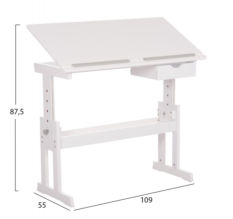 ΓΡΑΦΕΙΟ/ΣΧΕΔΙΑΣΤΗΡΙΟ ASCENT HM18289 MDF ΣΕ ΛΕΥΚΟ 109x55x87,5Υεκ