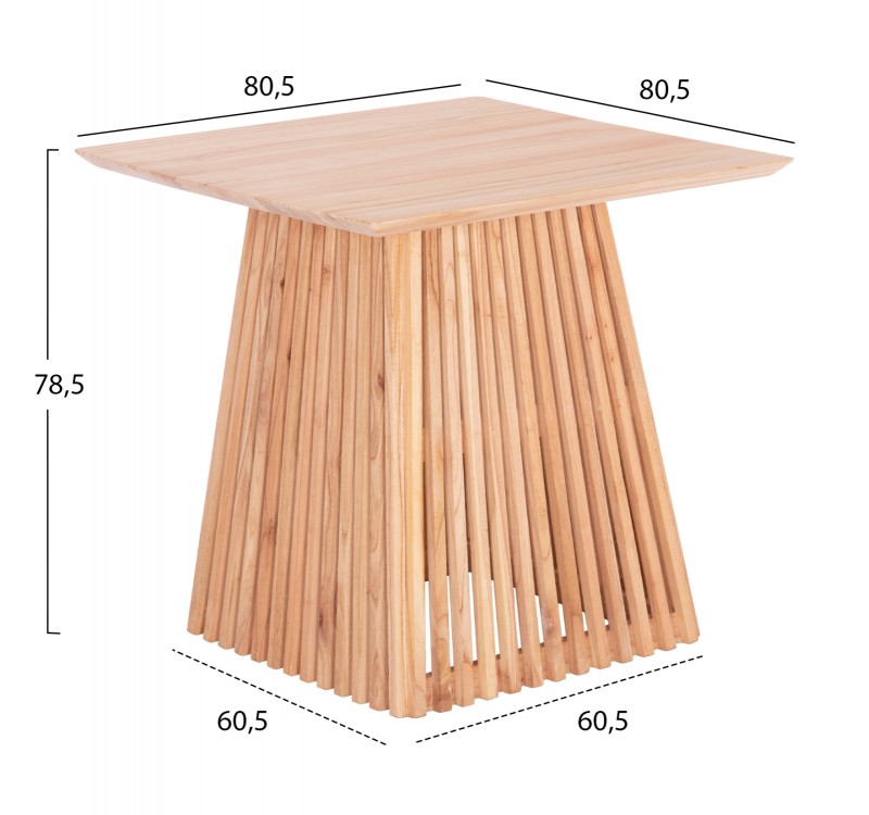 ΤΡΑΠΕΖΙ ΤΡΑΠΕΖΑΡΙΑΣ ΤΕΤΡΑΓΩΝΟ FRANTZ HM9458.01 ΜΑΣΙΦ MINDI ΞΥΛΟ 80,5x80,5x78,5Yεκ.