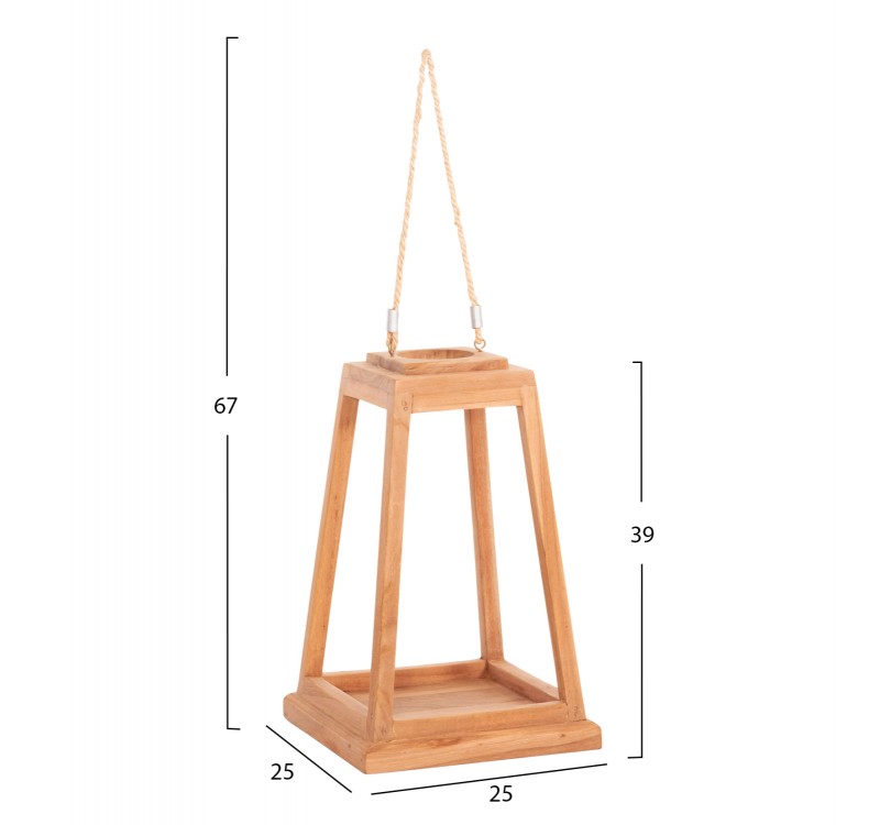 ΕΠΙΤΡΑΠΕΖΙΟ ΔΙΑΚΟΣΜΗΤΙΚΟ ΦΑΝΑΡΙ ΓΙΑ ΚΕΡΙ RAMI HM4584 ΞΥΛΟ TEAK ΦΥΣΙΚΟ 25x25x39-67Υεκ.