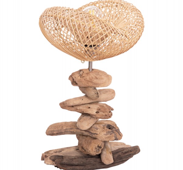 ΕΠΙΤΡΑΠΕΖΙΟ ΔΙΑΚΟΣΜΗΤΙΚΟ ΦΩΤΙΣΤΙΚΟ IVAR HM4431 DRIFTWOOD & RATTAN 32x30x53Υεκ.