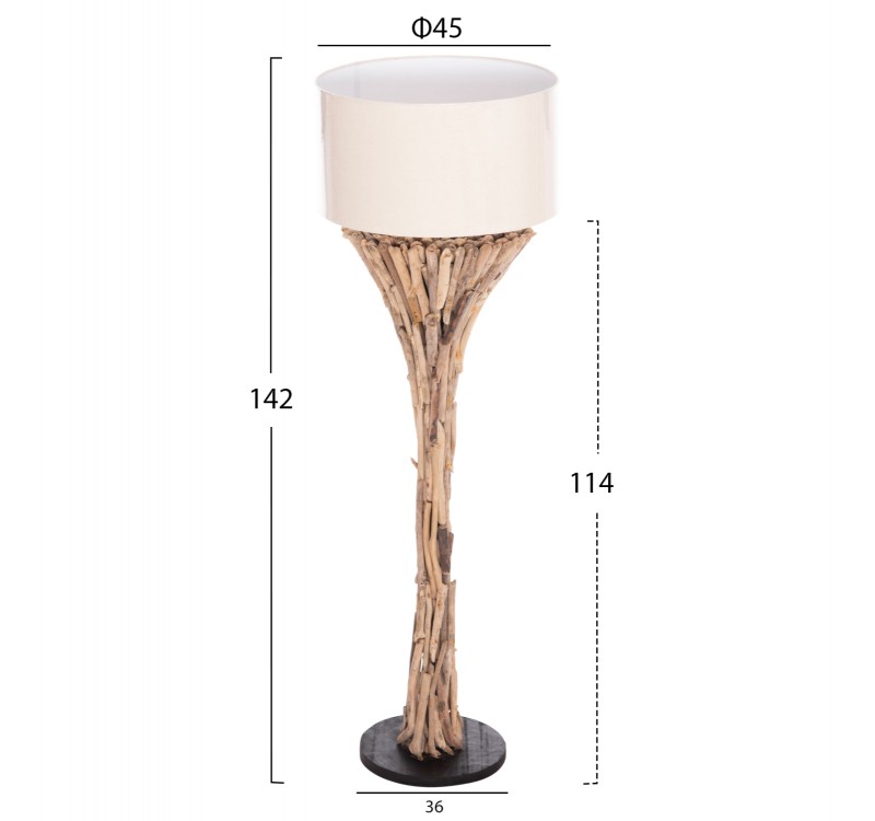 ΔΙΑΚΟΣΜΗΤΙΚΟ ΦΩΤΙΣΤΙΚΟ ΔΑΠΕΔΟΥ ALTAR HM4433 DRIFTWOOD--ΛΕΥΚΟ PVC Φ45x142Υεκ.