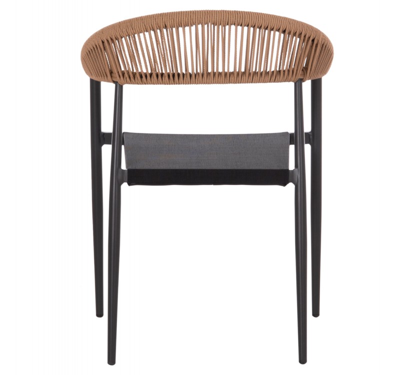 ΠΟΛΥΘΡΟΝΑ BERG HM6284.02 ΑΛΟΥΜΙΝΙΟ & TEXTILENE ΣΚΟΥΡΟ ΓΚΡΙ--P.E.TWISTED RATTAN 55x56x79Υεκ