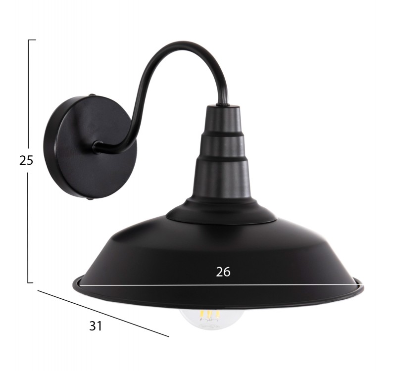 ΑΠΛΙΚΑ ΤΟΙΧΟΥ DONO HM4478 ΜΕΤΑΛΛΟ ΣΕ ΜΑΥΡΟ 26x31x25Υεκ.