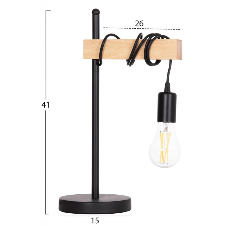 ΕΠΙΤΡΑΠΕΖΙΟ ΦΩΤΙΣΤΙΚΟ VOLKS HM4659 ΜΕΤΑΛΛΟ-ΞΥΛΟ 15x26x41Υεκ.