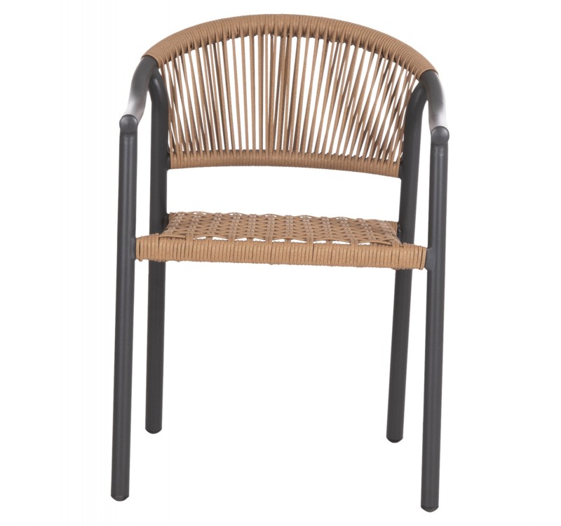 ΠΟΛΥΘΡΟΝΑ KERLY HM6050.10 ΑΛΟΥΜΙΝΙΟ ΣΚΟΥΡΟ ΓΚΡΙ--ΜΠΕΖ ΣΥΝΘΕΤΙΚΟ RATTAN 54x58,5x76Υεκ